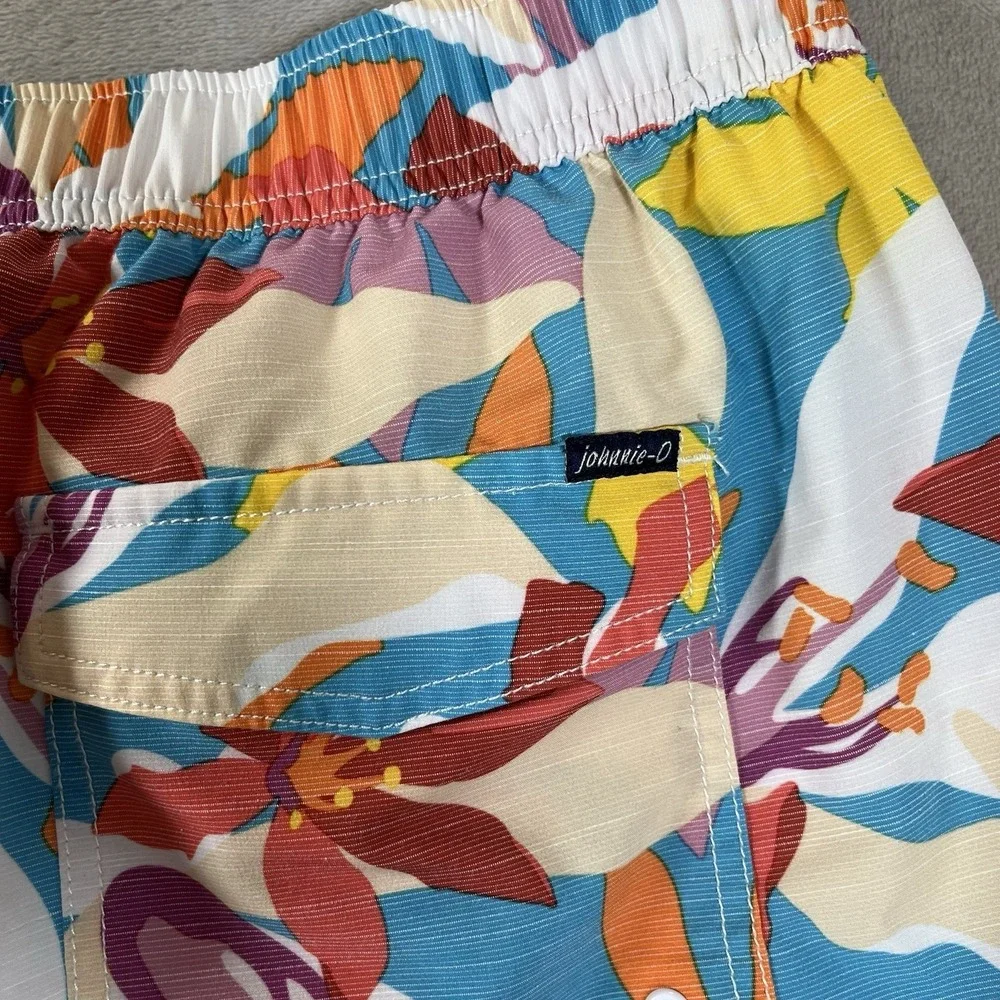 Johnnie-O Mens XL Lined Board Shorts Swim Trunks Floral All Over Print AOP